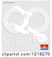 Clipart Of A Kiritimati Map And Flag Royalty Free Vector Illustration