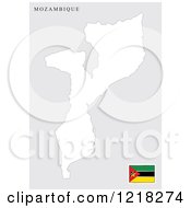 Clipart Of A Mozambique Map And Flag Royalty Free Vector Illustration