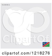 Clipart Of A Namibia Map And Flag Royalty Free Vector Illustration