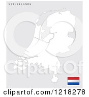 Clipart Of A Netherlands Map And Flag Royalty Free Vector Illustration