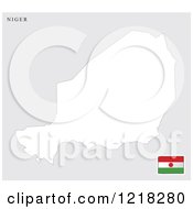 Clipart Of A Niger Map And Flag Royalty Free Vector Illustration