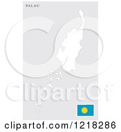 Clipart Of A Palau Map And Flag Royalty Free Vector Illustration