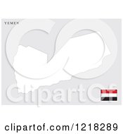 Clipart Of A Yemen Map And Flag Royalty Free Vector Illustration