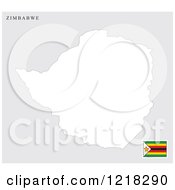 Clipart Of A Zimbabwe Map And Flag Royalty Free Vector Illustration