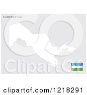 Clipart Of A Uzbekistan Map And Flag Royalty Free Vector Illustration