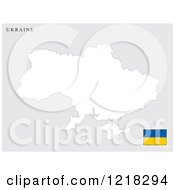 Clipart Of A Ukraine Map And Flag Royalty Free Vector Illustration by Lal Perera