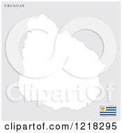 Clipart Of A Uruguay Map And Flag Royalty Free Vector Illustration