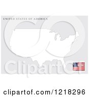 Clipart Of A United States Map And Flag Royalty Free Vector Illustration