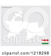 Poster, Art Print Of Tajikistan Map And Flag