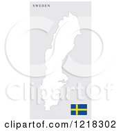 Poster, Art Print Of Sweden Map And Flag