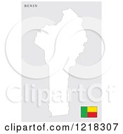Poster, Art Print Of Benin Map And Flag