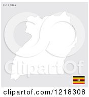 Clipart Of A Uganda Map And Flag Royalty Free Vector Illustration