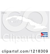 Clipart Of A Cuba Map And Flag Royalty Free Vector Illustration