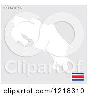 Clipart Of A Costa Rica Map And Flag Royalty Free Vector Illustration