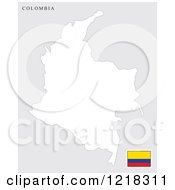 Clipart Of A Colombia Map And Flag Royalty Free Vector Illustration