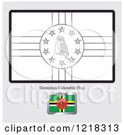 Clipart Of A Coloring Page And Sample For A Dominica Flag Royalty Free Vector Illustration