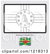 Poster, Art Print Of Coloring Page And Sample For A Dominica Flag