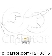 Clipart Of A Cyprus Flag And Map Outline Royalty Free Vector Illustration