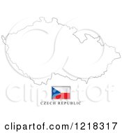 Clipart Of A Czech Republic Flag And Map Outline Royalty Free Vector Illustration