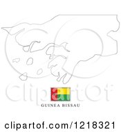Clipart Of A Guinea Bissau Flag And Map Outline Royalty Free Vector Illustration