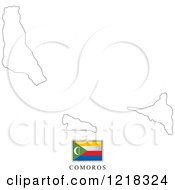Clipart Of A Comoros Flag And Map Outline Royalty Free Vector Illustration