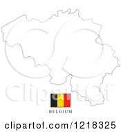 Poster, Art Print Of Belgium Flag And Map Outline