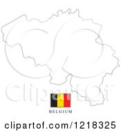 Clipart Of A Belgium Flag And Map Outline Royalty Free Vector Illustration