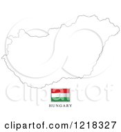 Poster, Art Print Of Hungary Flag And Map Outline