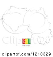 Poster, Art Print Of Guinea Flag And Map Outline