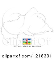Clipart Of A Central African Republic Flag And Map Outline Royalty Free Vector Illustration