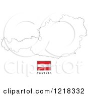 Poster, Art Print Of Austria Flag And Map Outline