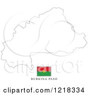 Clipart Of A Burkina Faso Flag And Map Outline Royalty Free Vector Illustration