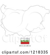 Poster, Art Print Of Bulgaria Flag And Map Outline