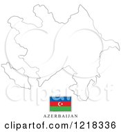 Poster, Art Print Of Azerbaijan Flag And Map Outline