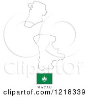 Clipart Of A Macau Flag And Map Outline Royalty Free Vector Illustration