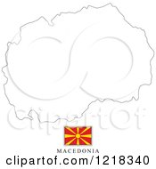 Poster, Art Print Of Macedonia Flag And Map Outline