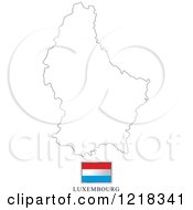 Poster, Art Print Of Luxembourg Flag And Map Outline