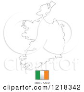 Clipart Of A Ireland Flag And Map Outline Royalty Free Vector Illustration