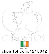 Ireland Flag And Map Outline