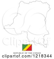 Clipart Of A Republic Of The Congo Flag And Map Outline Royalty Free Vector Illustration