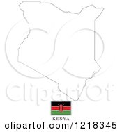 Clipart Of A Kenya Flag And Map Outline Royalty Free Vector Illustration