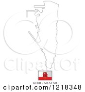 Clipart Of A Gibraltar Flag And Map Outline Royalty Free Vector Illustration