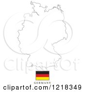 Clipart Of A Germany Flag And Map Outline Royalty Free Vector Illustration