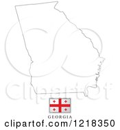 Poster, Art Print Of Georgia Flag And Map Outline