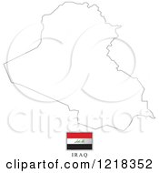 Clipart Of A Iraq Flag And Map Outline Royalty Free Vector Illustration