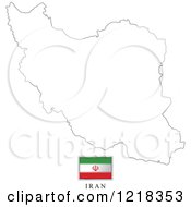 Clipart Of A Iran Flag And Map Outline Royalty Free Vector Illustration