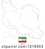 Iran Flag And Map Outline