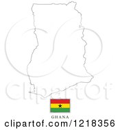 Clipart Of A Ghana Flag And Map Outline Royalty Free Vector Illustration