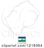 Clipart Of A Lesotho Flag And Map Outline Royalty Free Vector Illustration
