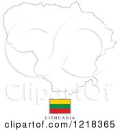 Poster, Art Print Of Lithuania Flag And Map Outline